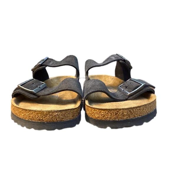Birkenstock Arizona Gray Suede Slide Sandal Soft Footbed Women sz 41 US 10 wide - Picture 4 of 6